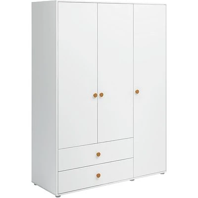 FLEXA Roomie Kleiderschrank Mit 3 Türen Und 2 Schubladen Weiß/gelb 3 FLEXA Roomie Kleiderschrank Mit 3 Türen Und 2 Schubladen Weiß/gelb – Bild 3