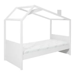 COOL KIDS Himmelbett 90x200cm Weiß Inkl. Rollrost