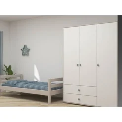 FLEXA Classic Kleiderschrank Mit 3 Türen U. 2 Schubladen Grau/Lack Weiß/blau -Kinder Haushaltswaren Geschäft mgms0ohbw5xqtgpva2xl0e50yfmz