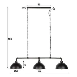 Rubjerg Design Hängeleuchte Halbkugel 3 Leuchten Metall Schwarz -Kinder Haushaltswaren Geschäft mjgugmigkbpje3o4summhhunftrb