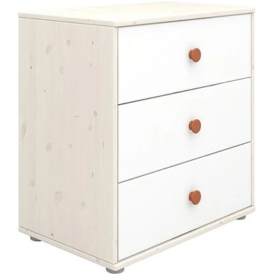 FLEXA Classic Kommode Mit 3 Schubladen Mattweiß/Lack Weiß/rosa 1 FLEXA Classic Kommode Mit 3 Schubladen Mattweiß/Lack Weiß/rosa