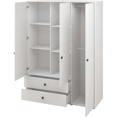 FLEXA Roomie Kleiderschrank Mit 3 Türen Und 2 Schubladen Weiß/dunkelgrün 7 FLEXA Roomie Kleiderschrank Mit 3 Türen Und 2 Schubladen Weiß/dunkelgrün – Bild 7