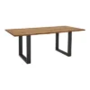 LifeConcept Esstisch 180x100cm Zerreiche Baumkante (3cm) Natur Geölt Mit Metall U-Gestell
