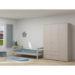 FLEXA Classic Kleiderschrank Mit 3 Türen U. 2 Schubladen Grau/weiß -Kinder Haushaltswaren Geschäft mueom8lidaevbui8wnxx622u6nlt