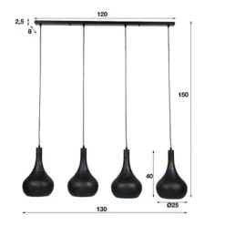 Rubjerg Design Hängeleuchte Punsch Kegel 4 Leuchten Metall Schwarz/braun -Kinder Haushaltswaren Geschäft mvxwbka2banvk7l3yni3pec6r2bd