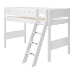 FLEXA White Mittelhohes Bett Mit Schrägleiter Weiß -Kinder Haushaltswaren Geschäft n0uz6k3y7al2qkq757h3vgvl4ik1