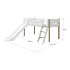 FLEXA Nor Halbhohes Bett Mit Schrägleiter Und Rutsche Weiß/eiche 12 FLEXA Nor Halbhohes Bett Mit Schrägleiter Und Rutsche Weiß/eiche -Kinder Haushaltswaren Geschäft n3aogg1vgdz3vjd9ujnfwbphiccd