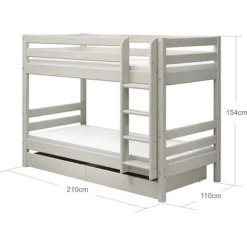 FLEXA Classic Etagenbett Mit Senk, Leiter Und 2 Schubladen Mattweiß -Kinder Haushaltswaren Geschäft n3bnvvno9y8p34klzvniuvdkfgvc