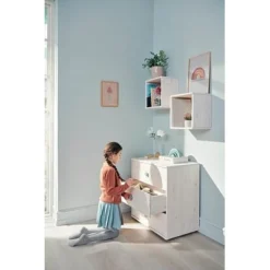 FLEXA Classic Kommode Mit 3 Schubladen Mattweiß/blau -Kinder Haushaltswaren Geschäft nf9h54hx1s5q53eqvzjgarq25i07