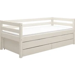 FLEXA Classic Bett 90x200cm Mit Ausziehbett Und 2 Schubladen Mattweiß -Kinder Haushaltswaren Geschäft ngso2rbl9erj8ghcx55bgp30tdxx