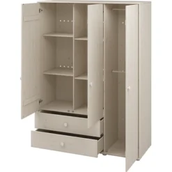 FLEXA Classic Kleiderschrank Mit 3 Türen U. 2 Schubladen Mattweiß -Kinder Haushaltswaren Geschäft nisx6za5obhi48fiu5e3uzl22y6k