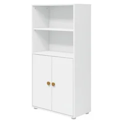 FLEXA Roomie Midi Bücherregal Mit 2 Türen Weiß/gelb