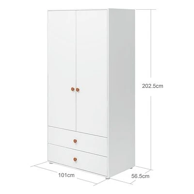 FLEXA Roomie Kleiderschrank Mit 2 Türen Und 2 Schubladen Weiß/rosa 4 FLEXA Roomie Kleiderschrank Mit 2 Türen Und 2 Schubladen Weiß/rosa – Bild 4