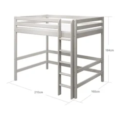 FLEXA Classic Hochbett 140x200cm Mit Senkrechter Leiter Grau Lasiert -Kinder Haushaltswaren Geschäft nst9klgr5iqtls98312cy1jrafyk