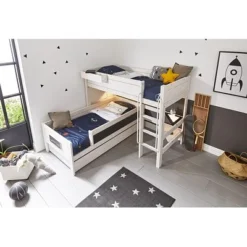 Lifetime Hochbett 152cm Mit Deluxe Lattenrost Whitewash Schräge Leiter 461921-01W -Kinder Haushaltswaren Geschäft nudw7lrrhjzm543zltauwbjwm3re