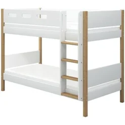 FLEXA Nor Etagenbett Mit Gerader Leiter Weiß/eiche