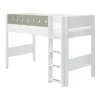FLEXA White Mittelhohes Bett 90x200 Cm Mit Senkrechter Leiter Weiß/grün