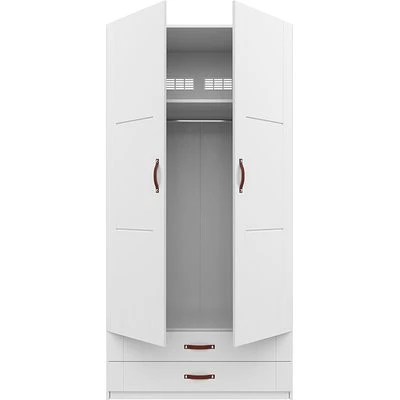 Lifetime Schrank 100cm Mit 2 Türen, 2 Böden Und 2 Schubladen Weiß Lackiert 2 Lifetime Schrank 100cm Mit 2 Türen, 2 Böden Und 2 Schubladen Weiß Lackiert – Bild 2