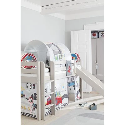 FLEXA Classic Halbhohes Bett Mit Senk. Leiter Und Rutsche Grau Lasiert 7 FLEXA Classic Halbhohes Bett Mit Senk. Leiter Und Rutsche Grau Lasiert – Bild 7