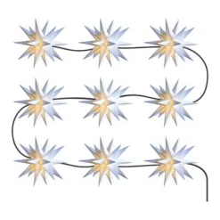 DecoTrend Sterntaler Mini-Sternenkette Ø12cm 9 Sterne Trafo In- Und Outdoor Weiß