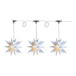 DecoTrend Sterntaler Mini-Sternenkette Ø12cm 3 Sterne Batterie Outdoor Weiß