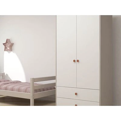 FLEXA Classic Kleiderschrank Mit 2 Türen U. 2 Schubladen Grau/Lack Weiß/rosa 7 FLEXA Classic Kleiderschrank Mit 2 Türen U. 2 Schubladen Grau/Lack Weiß/rosa – Bild 7