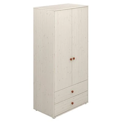 FLEXA Classic Kleiderschrank Mit 2 Türen U. 2 Schubladen Mattweiß/rosa 1 FLEXA Classic Kleiderschrank Mit 2 Türen U. 2 Schubladen Mattweiß/rosa
