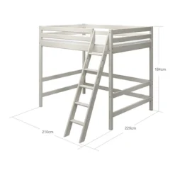 FLEXA Classic Hochbett 140x200cm Mit Schrägleiter Mattweiß -Kinder Haushaltswaren Geschäft pbz0vb6fp36x58uil7t5t5jbndk7