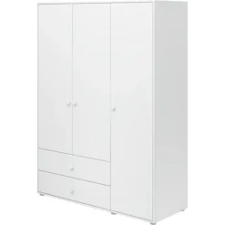 FLEXA Roomie Kleiderschrank Mit 3 Türen Und 2 Schubladen Weiß