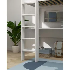 FLEXA White Hochbett Mit Schreibtisch 90x200 Cm Mit Senkrechter Leiter Weiß -Kinder Haushaltswaren Geschäft pjux8y9kpbptql22gfz35zv98zli