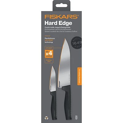 FISKARS Hard Edge Messer Set (Kochmesser Groß Und Gemüsemesser) 1 FISKARS Hard Edge Messer Set (Kochmesser Groß Und Gemüsemesser)