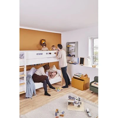 FLEXA Nor Etagenbett Mit Gerader Leiter Weiß/eiche 7 FLEXA Nor Etagenbett Mit Gerader Leiter Weiß/eiche – Bild 7