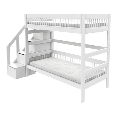 Lifetime Etagenbett Breeze Mit Treppe Und Deluxe Lattenrost Weiß Lackiert 2 Lifetime Etagenbett Breeze Mit Treppe Und Deluxe Lattenrost Weiß Lackiert – Bild 2