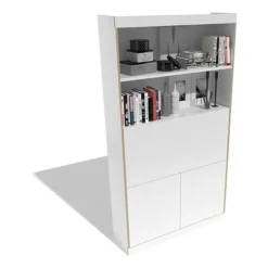 Mueller Müller FLAI Sekretär Mit Einer Klappe, Zwei Türen Und Regalfächer (Rückwand Magnetisch) Weiß -Kinder Haushaltswaren Geschäft psv56lulunalyrsupo217w9pq5sc