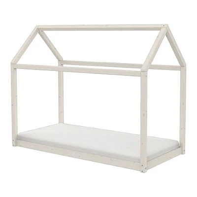 FLEXA Cottage Bett Holzhaus 90x200cm Whitewash 1 FLEXA Cottage Bett Holzhaus 90x200cm Whitewash