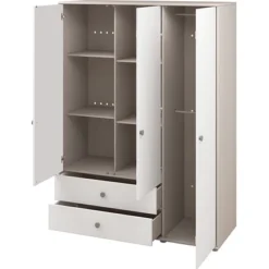 FLEXA Classic Kleiderschrank Mit 3 Türen U. 2 Schubladen Grau/Lack Weiß/grün -Kinder Haushaltswaren Geschäft q7pi9yeb0ck43xcepyjxrqx7wb9f