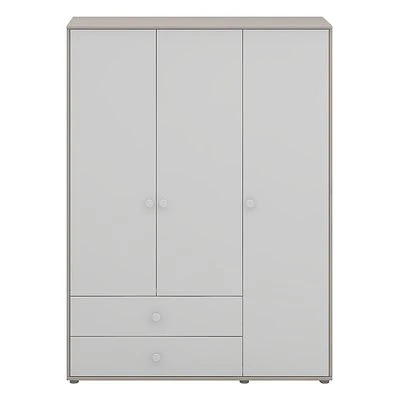 FLEXA Classic Kleiderschrank Mit 3 Türen U. 2 Schubladen Grau/Lack Weiß/weiß 2 FLEXA Classic Kleiderschrank Mit 3 Türen U. 2 Schubladen Grau/Lack Weiß/weiß – Bild 2