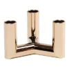 UYUNI Matrix Kerzenständer Für 3 Mini Stabkerzen Warm Brass