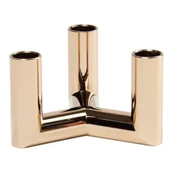 UYUNI Matrix Kerzenständer Für 3 Mini Stabkerzen Warm Brass