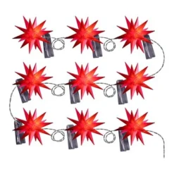 DecoTrend Sterntaler Baby-Sternenkette Ø8cm 9 Sterne Trafo In- Und Outdoor Rot