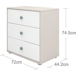 FLEXA Classic Kommode Mit 3 Schubladen Grau/Lack Weiß/blau -Kinder Haushaltswaren Geschäft qr3gnremld215ov1r9mi1n3v4ajh