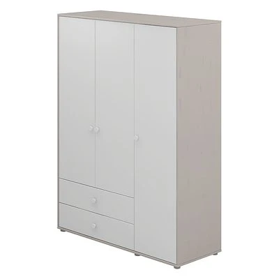 FLEXA Classic Kleiderschrank Mit 3 Türen U. 2 Schubladen Grau/Lack Weiß/weiß 3 FLEXA Classic Kleiderschrank Mit 3 Türen U. 2 Schubladen Grau/Lack Weiß/weiß – Bild 3