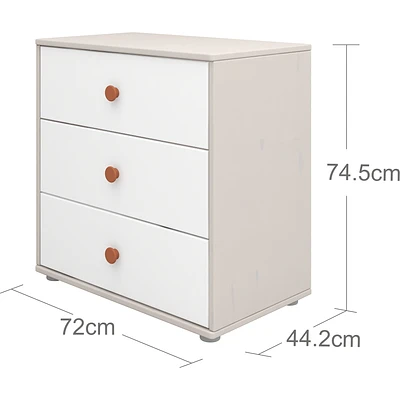 FLEXA Classic Kommode Mit 3 Schubladen Grau/Lack Weiß/rosa 4 FLEXA Classic Kommode Mit 3 Schubladen Grau/Lack Weiß/rosa – Bild 4