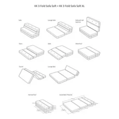 ByKlipKlap KK 3 Fold Sofa (120 Cm) Multi Grau -Kinder Haushaltswaren Geschäft r7wpnq6qy1q2it4519yywqvl60p8