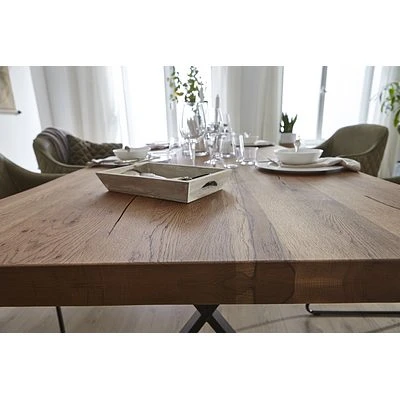 LifeConcept Esstisch 220x100cm Zerreiche Gerade Kante (3cm) Natur Geölt Mit Holz Spider-Gestell 3 LifeConcept Esstisch 220x100cm Zerreiche Gerade Kante (3cm) Natur Geölt Mit Holz Spider-Gestell – Bild 3