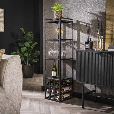 Rubjerg Design Weinregal Mit Lampe Decorate Metall Schwarz 2 Rubjerg Design Weinregal Mit Lampe Decorate Metall Schwarz – Bild 2