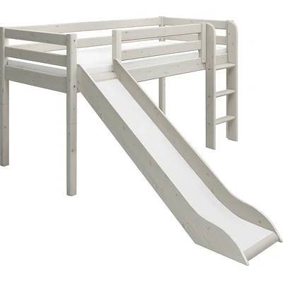 FLEXA Classic Halbhohes Bett Mit Senk. Leiter Und Rutsche Mattweiß 3 FLEXA Classic Halbhohes Bett Mit Senk. Leiter Und Rutsche Mattweiß – Bild 3