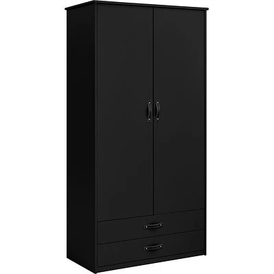 COOL KIDS Kleiderschrank Mit 2 Türen, 2 Schubladen Inkl. Griffe Black Edition Schwarz 2 COOL KIDS Kleiderschrank Mit 2 Türen, 2 Schubladen Inkl. Griffe Black Edition Schwarz – Bild 2