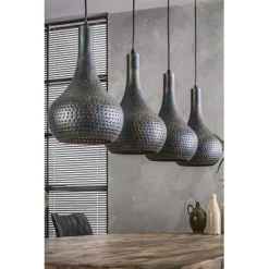 Rubjerg Design Hängeleuchte Punsch Kegel 4 Leuchten Metall Schwarz/braun -Kinder Haushaltswaren Geschäft rj53at56tjkwjcsbx22soe9n4va4