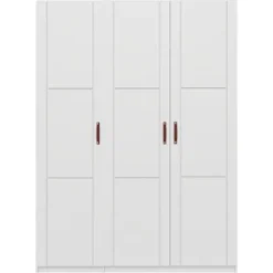 Lifetime Schrank 150cm Mit 3 Türen Und 3 Einlegeböden Weiß Lackiert
